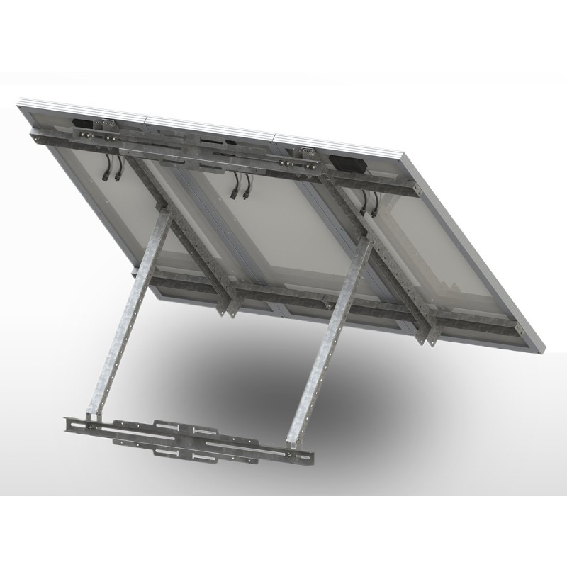 Support 1/2/3 panneaux solaires Galva POTEAU UNIFIX300 | largeur totale max 1200mm / 2 x 880mm / 3 x 550mm