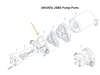 Kit boîtier supérieur, poly, 1/2"NPT ports pour pompe SHURFLO 2088