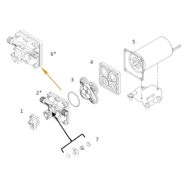 Kit boîtier supérieur pour pompe SHURFLO 50*0-2301-*011