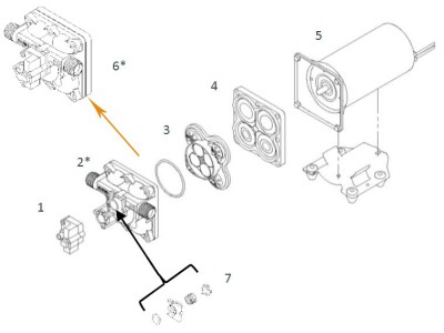 Kit boîtier supérieur pour pompe SHURFLO 50*0-2301-*011