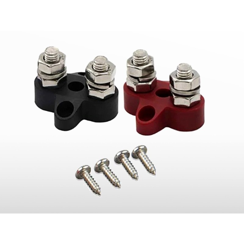 Dual Terminal Stud M8-linked set (1 red/1 black) Victron | VBB413020010