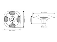 Dimensions lampadaire solaire autonome à éclairage direct