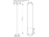 Dimensions de la borne solaire orientable