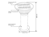 Dimensions de la borne solaire conique