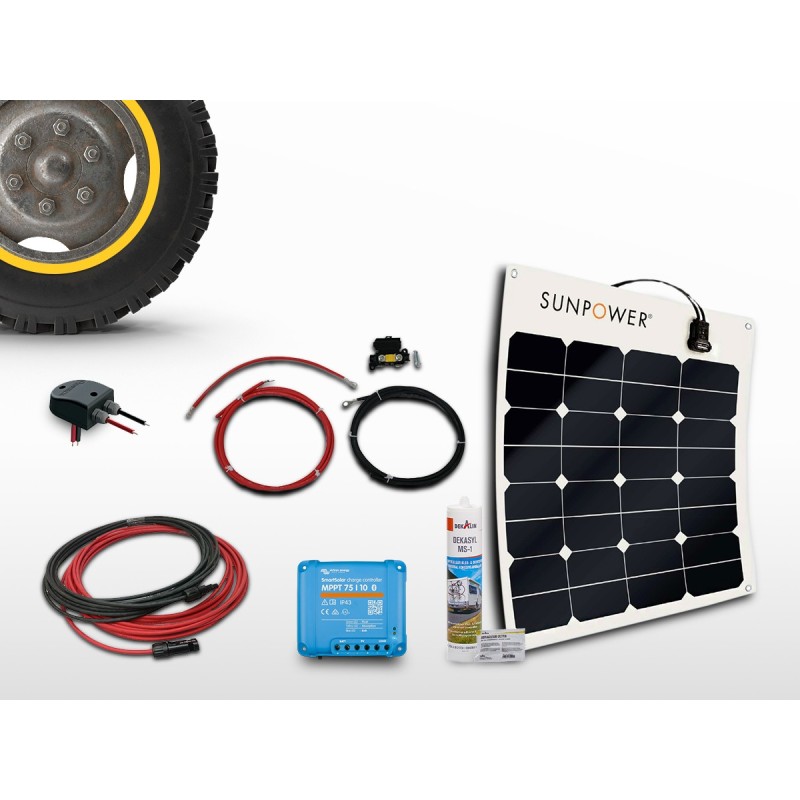 Kit panneau solaire flexible SUNPOWER MPPT 50W | 12V