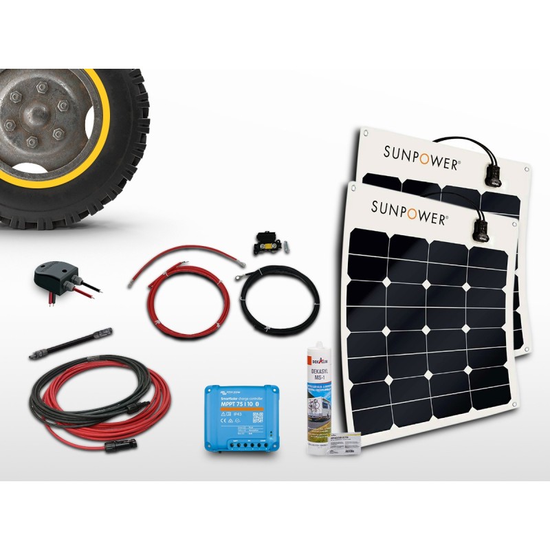 Kit panneaux solaires flexible SUNPOWER MPPT 2 x 50W | 12V / 24V