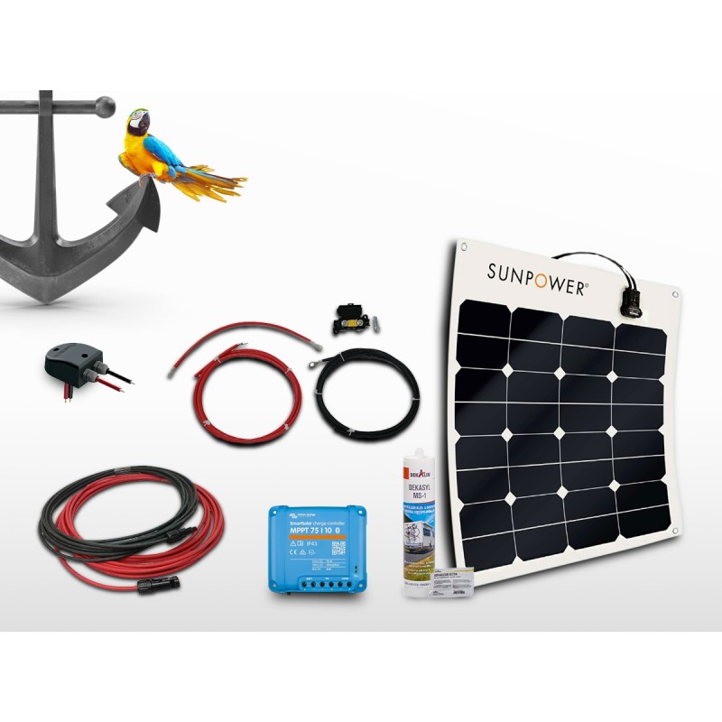 Kit panneau solaire flexible SUNPOWER bateau MPPT 50W | 12V