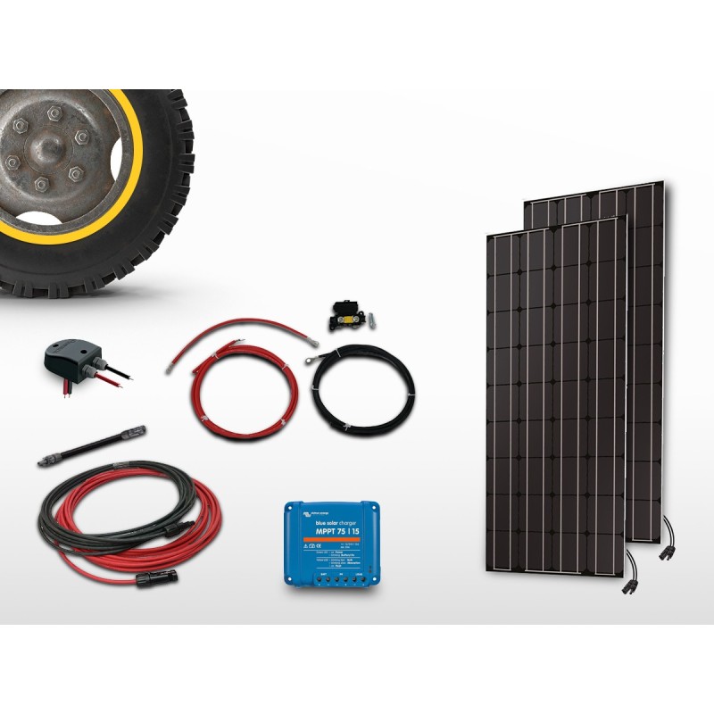 Kit panneau solaire Camping-car MPPT monocristallin UNITECK 2x100W | 12V / 24V