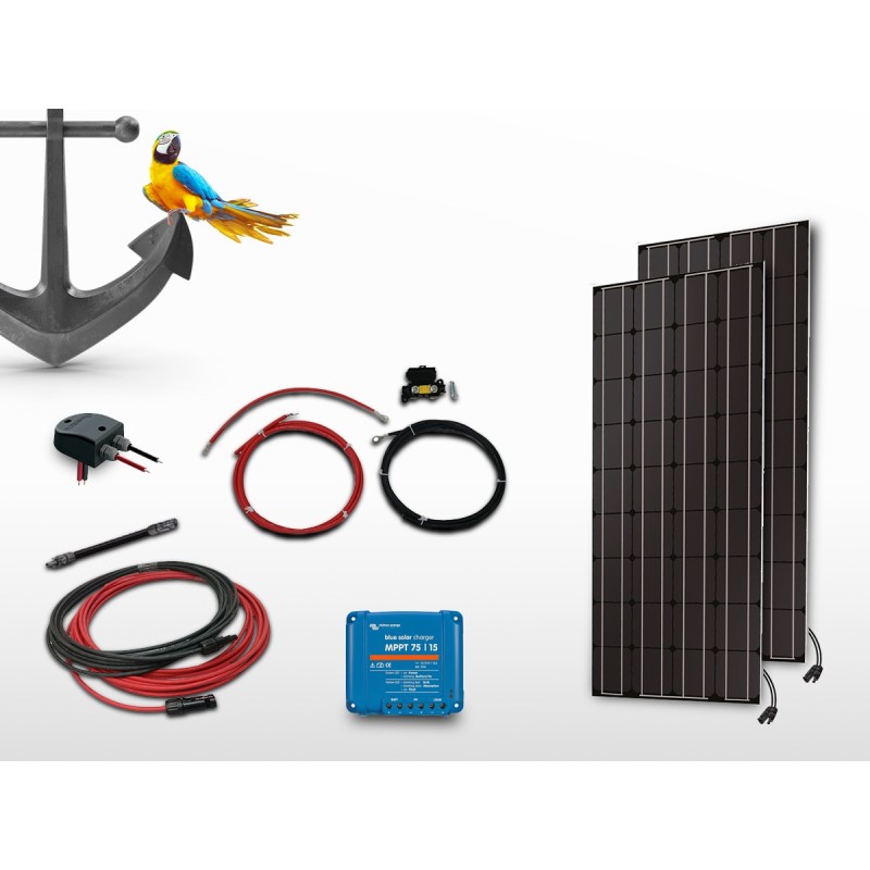 Kit panneaux solaires Bateau MPPT monocristallin 2x100W | 12V / 24V