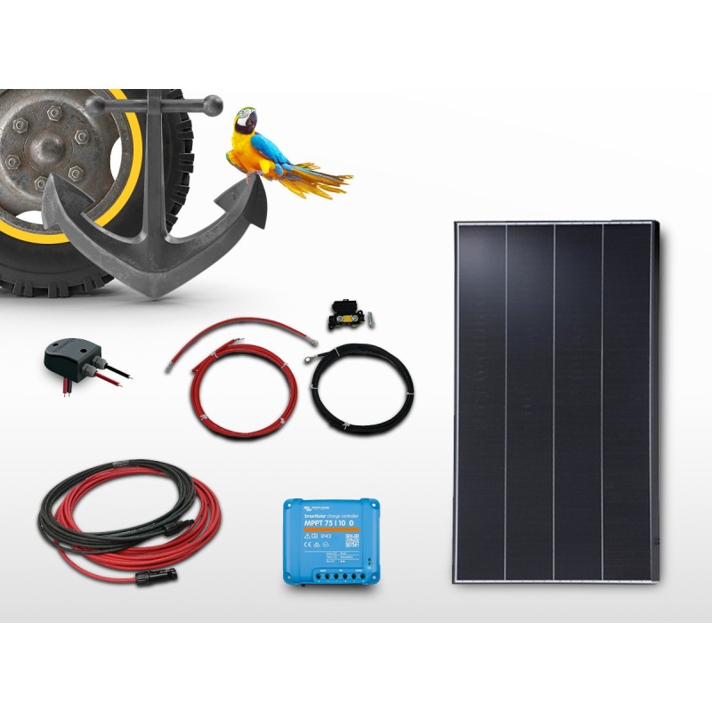 Kit panneau solaire Back-Contact (noir) MPPT monocristallin 100W | 12V