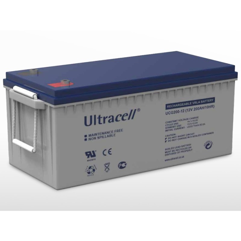 Batterie solaire GEL étanche ULTRACELL 12V / 200Ah | 2400Wh