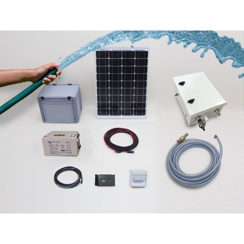 Kit d'arrosage solaire 90W avec coffret SOLARIS-PUMP | 12V - 19L/mn