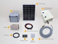 Kit d'arrosage et pompage professionnel avec panneau solaire et batterie pour fonctionnement autonome.