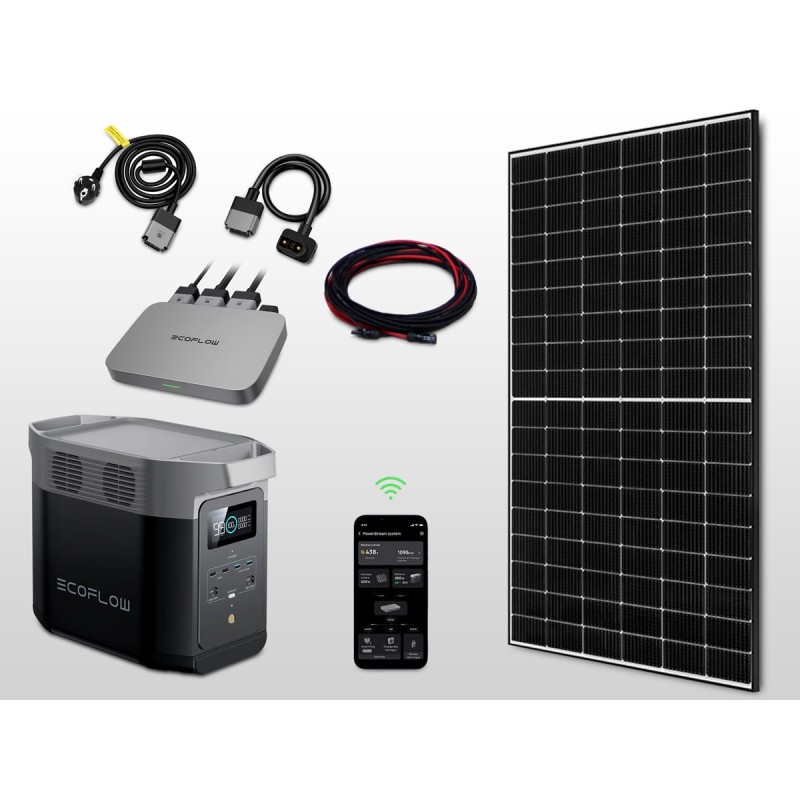 Kit panneau solaire autoconsommation 410W avec batterie DELTA 2 | 1kWh