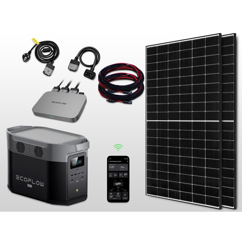 Kit panneau solaire autoconsommation 820W avec batterie DELTA 2 MAX | 2kWh