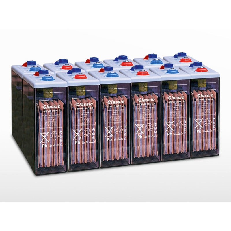 Parc de 12 batteries EXIDE GNB Classic OPzS Solar 450 | 24V / 450Ah (10,8kWh)