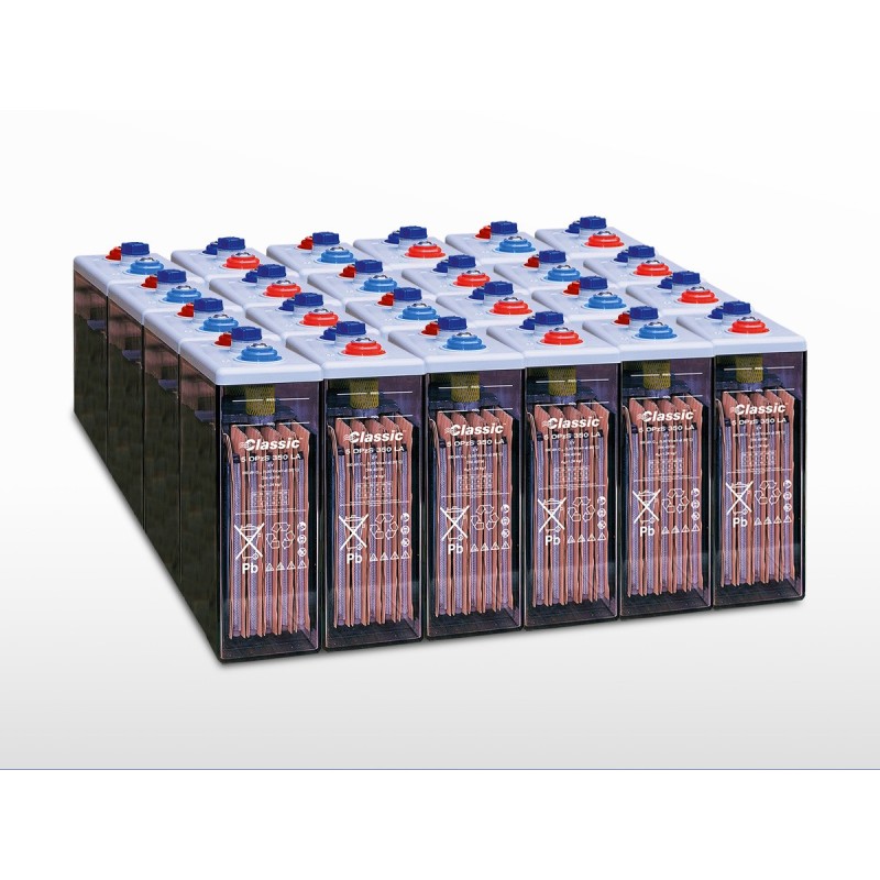 Parc de 24 batteries EXIDE GNB Classic OPzS Solar 450 | 48V / 450Ah (21,6kWh)