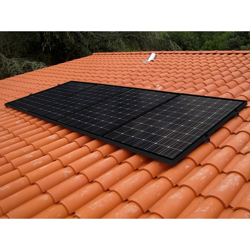 Fixation Toiture TUILE pour 4 panneaux solaires | Max 1160mm