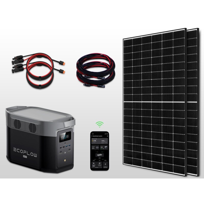 Kit panneau solaire autonome Plug & Play 820W - batterie DELTA 2 MAX | 2kWh