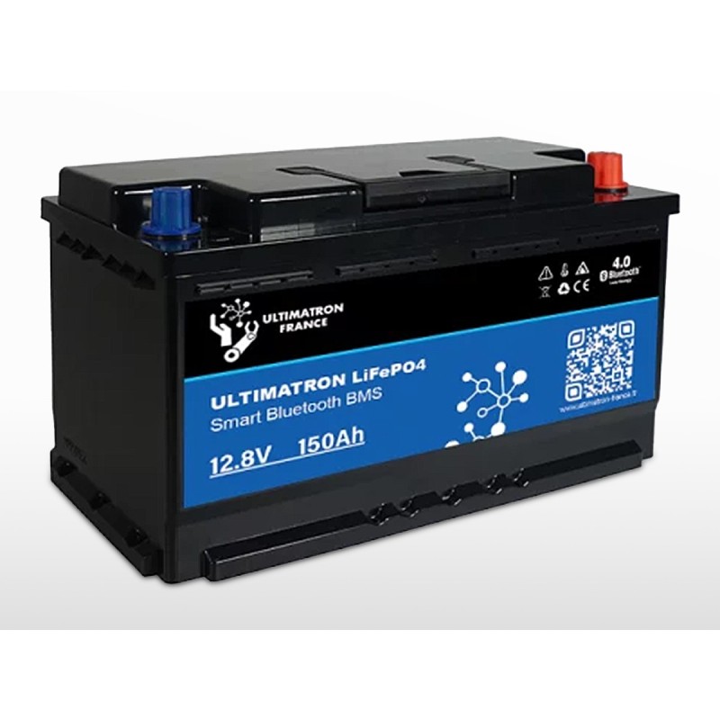 Batterie lithium Sous Siège ULTIMATRON LiFePO4 Smart BMS 12V / 150Ah | 1.9kWh