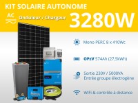 Kit solaire autonome 3280W - OPzV 574Ah - Multiplus GX 5000VA | 27,5kWh