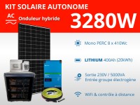 Kit solaire autonome 3280W - Lithium 400Ah - Easysolar GX 5000VA | 20kWh